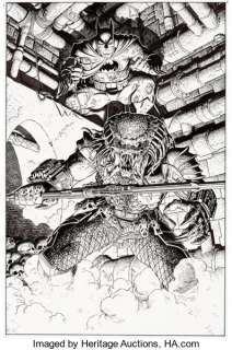 Arthur Adams Batman Versus Predator #2 Pin-Up Original Art (DC/Dark Horse, 1992). One of 16 different -