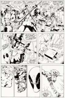 Joe Madureira and Mark Farmer Deadpool: The Circle Chase #2 Story Page 23 Original Art (Marvel, 1993). Black -