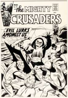 Paul Reinman The Mighty Crusaders #3 Cover Original Art (Archie, 1966)....