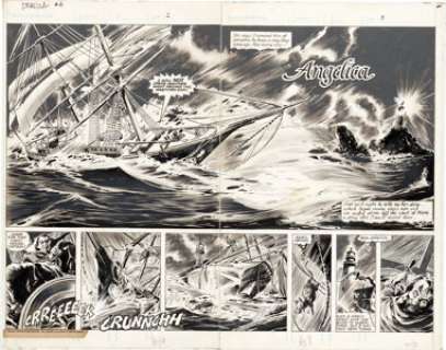 Gene Colan And Tom Palmer | The Tomb of Dracula Magazine #4 Double Page Spread 2-3 Original Art (Marvel, 1979). | Heritage
