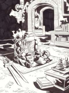 Jim Lawson - teenage mutant ninja turtles meditating commission - signed