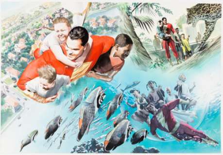 Alex Ross - Shazam! Power of Hope Splash Page 30-31 Original Art (DC, 2000).