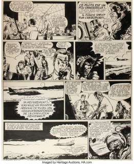 Jijé (Gillain Joseph) | Tanguy et Laverdure, Les Vampires Attaquent La Nuit #15 Planche 18 Original Art (Journal Pilote #542, 1970). Jijé (Gillain Joseph) Tanguy et Laverdure, Les Vampires Attaquent La Nuit #15 Story Page 18 Original Art (Journal Pilote #542, 1970). | Heritage