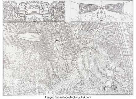 Darrow, Geof - Geof Darrow Big Guy and Rusty the Boy Robot #2 Double Splash Pages 4 and 5 Original Art (Dark Horse, 1995)....