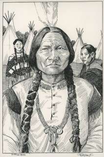 Terpant, Jacques | Terpant, Jacques - Dessin original - Sitting Bull | Catawiki