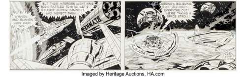 Kirby, Jack - Jack Kirby and Wally Wood Sky Masters of the Space Force Daily Comic Strip Original Art dated 1-14-59 (George Matt...