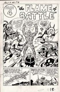 Dick Ayers Jack Kirby - fantastic four #9 p 14 splash (1st year ff splash! ) large art -1962
