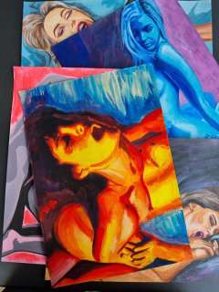 Shumi | Shumi - Pin-Up original artworks Acryl Gemälde - Format: A-3 | Catawiki