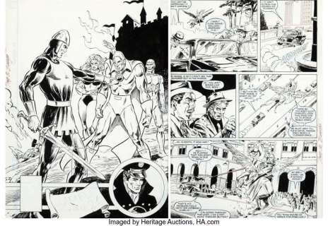 Harris, Mike - Mike Harris and Tony DeZuniga All Star Squadron #48 Cover and Story Page 20 Original Art (DC, 1985). ...