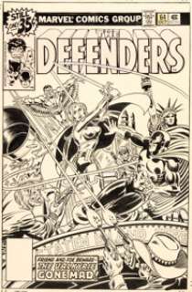 Pérez , George | George Pérez and Frank Giacoia Defenders #64 Cover Falcon Original Art (Marvel, 1978).... | Heritage