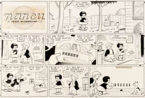 Bushmiller, Ernie - Ernie Bushmiller Nancy Sunday Comic Strip Original Art dated 5-19-46 (United Feature Syndicate, 1946)....