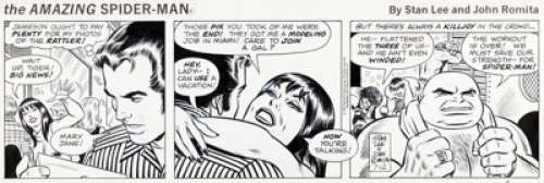 Romita Sr., John | John Romita Sr. Amazing Spider-Man Daily Comic Strip Original Art dated 7-12-77 (Marvel Comics/Register & Tribune ... | Heritage