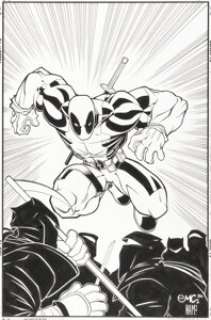 McGuinness, Ed - Ed McGuinness and Nathan Massengill Deadpool #2 Cover Original Art (Marvel, 1997)....