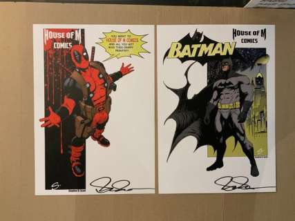 Art And Signed By Stephen B. Scott | Batman and Deadpool Two Limited Edition Art Prints - Signed by the artist Stephen B. Scott - Page volante - EO - (2018) | Catawiki