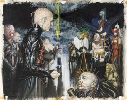 Johnson, Paul - Paul Johnson Hellraiser / Nightbreed: Jihad #1 Double Splash Pages 20 and 21 (Marvel, 1991)....