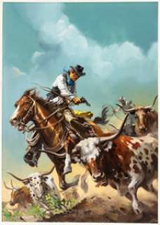 Vicente Badalona Ballestar Cowboys Illustration Original Art (Norma Editorial, undated).