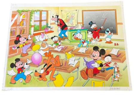 Ray Nicholson | Mickey Mouse and Friends - Original Colour Painting by Ray Nicholson (1989) | Catawiki