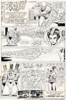 Curt Swan and Tex Blaisdell - - The Flash Hostess Fruit Pies Complete 1-Page Ad "The Stony-Eyed Medusa" Original Art (DC, 1979).
