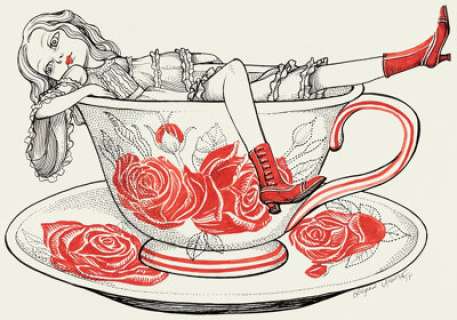 Benjamin Lacombe Alice au Pays des Merveilles Illustration Original Art (Soleil Productions, 2015).