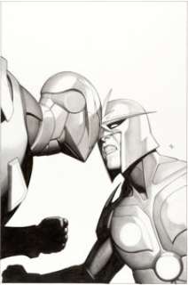 Adi Granov Nova #2 Iron Man Cover Original Art (Marvel, 2007).