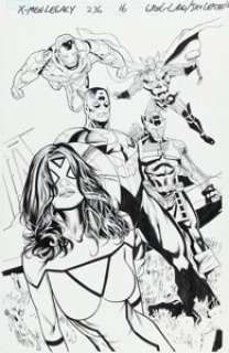 Greg Land and Jay Leisten X-Men Legacy #236 Avengers Splash Page 16 and Second Printing Cover Original Art (Marvel, 2010).