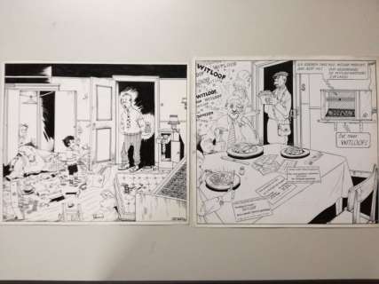 Buth | Buth - 2x Originele tekening - De Malcontenten - Onvindbaar/Witloofcampagne - (1947/1951) | Catawiki