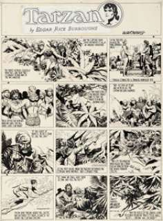 Burne Hogarth Tarzan #645 Sunday Comic Strip Original Art dated 7-18-43 (United Feature Syndicate, 1943). | Heritage