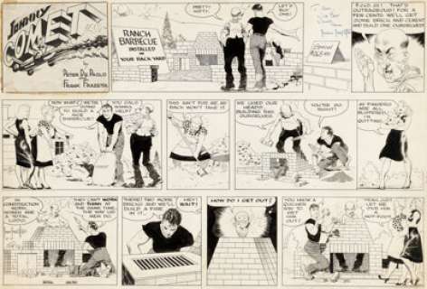 Frank Frazetta Johnny Comet Sunday Comic Strip Original Art dated 12-7-52 (McNaught Syndicate, 1952). | Heritage