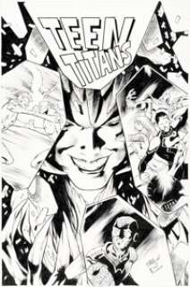 Eddy Barrows and Eber Ferreira Teen Titans #24 Cover Original Art (DC, 2013).