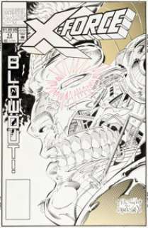 Mark Pacella and Dan Panosian X-Force #13 Cable Cover Original Art (Marvel, 1992).