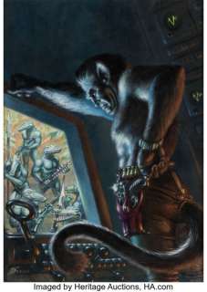 Kelly Freas Analog Science Fiction-Science Fact March 1969 "Trap" Cover Painting Original Art (Conde Nast, 1969). | Heritage