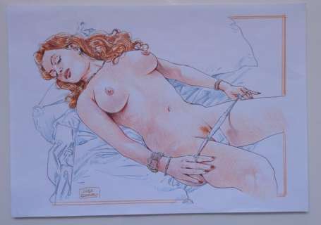 Luca Raimondo | L. Raimondo - Original illustration "Sexy girl" - Page volante - Exemplaire unique - (2023) | Catawiki