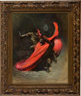 Frank Frazetta Conan Novel Cover Painting Original Art (Lancer/Ace, 1967).
