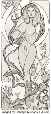 Adam Hughes - Psylocke Art Nouveau Illustration Original Art (undated). | Heritage