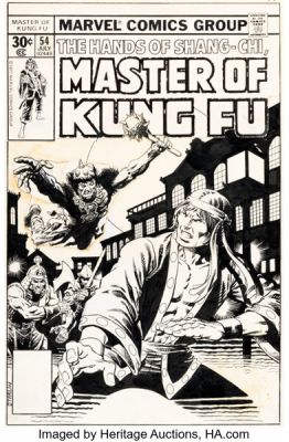 Jim Starlin Master of Kung Fu #54 Cover Original (Marvel, 1977).