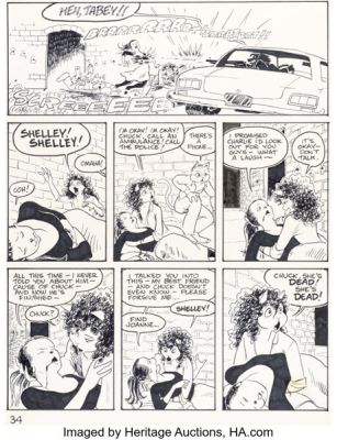 Reed Waller Bizarre Sex #9 Omaha the Cat-Dancer Story Page 34 Original Art (Kitchen Sink Press, 1981).