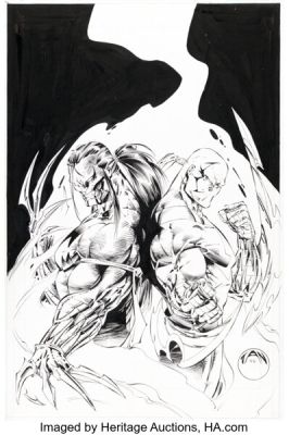 Billy Tan Cyberforce, Strikeforce; Opposing Forces #2 Ripclaw and Killrazor Cover Original Art (Image, 1995).