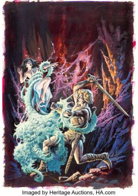Luis Dominguez Dagar the Invincible #11 Cover Painting Original Art (Gold Key, 1975).