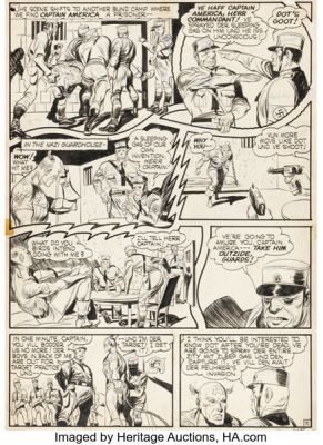 Jack Kirby and Joe Simon Captain America Comics #5 "Killers of the Bund" Story Page 7 Original Art (Timely/Marvel, 1941). | Heritage