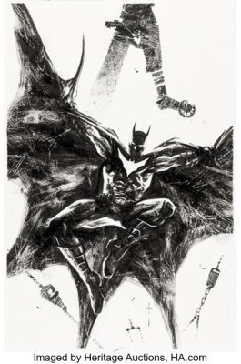 Sebastián Fiumara All Star Batman #14 Variant Cover Original Art (DC, 2017).