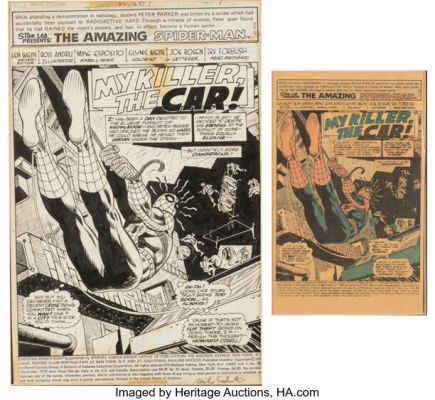 Ross Andru, Mike Esposito, and Dave Hunt The Amazing Spider-Man #160 Splash Page 1 Original Art (Marvel, 1976).