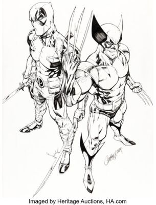 J. Scott Campbell Deadpool & Wolverine: WWIII #1 Variant Cover Original Art (Marvel, 2024). | Heritage