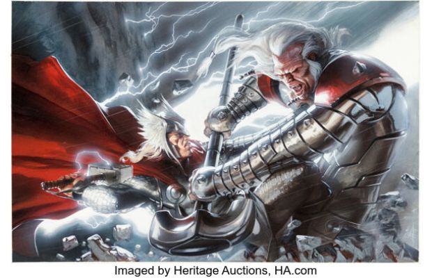 Gabriele Dell’Otto The Mighty Thor vs. Tanarus #12 Cover Original Art (Marvel, 2012). | Heritage