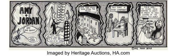 Mark Beyer Amy + Jordan Comic Strip Original Art (New York Press, 1992). | Heritage