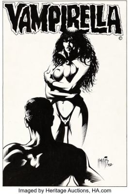 Tony Harris - Vampirella Unpublished Cover Original Art (1992). | Heritage
