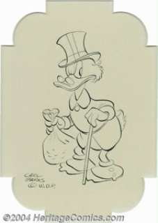 Carl Barks - Uncle Scrooge "X-Ray Scrooge" Pin Up Original Art (Another Rainbow, 1979). Everyone’s - | Heritage