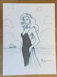 Malfin, Nicolas | Malfin, Nicolas - Originele tekening - Golden City - Jessica - (2017) | Catawiki