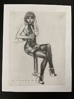 Sicomoro, Eugenio | Sicomoro, Eugenio - Dessin original - Femme lascive | Catawiki