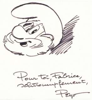 Peyo. Dessin original dédicacé | BDEnchères
