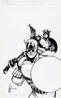 Howard Chaykin - invaders now #4 cover (steve rogers & bucky barnes caps! ) 2010